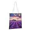 kkvhhyuo lavender fields Print Canvas Tote Bag, Large Handbag with Reinforced Handles Simple Shoulder Bag for College School Work Travel Shopping Daily Use #3