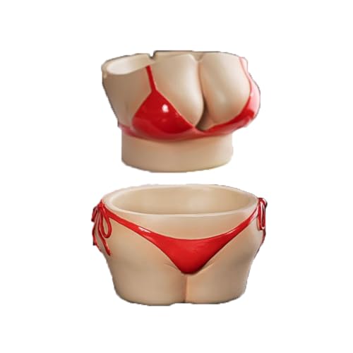 Zabawna popielniczka z żywicy bikini - kreatywna przenośna dekoracja do domowego biura, baru i imprez na świeżym powietrzu - nowoczesna dekoracyjna ozdoba i unikalna rzeźba rzemieślnicza