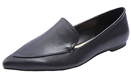 Image of FEVERSOLE Women's Loafer Flat Pointed Fashion Slip On Comfort Driving Office Shoes