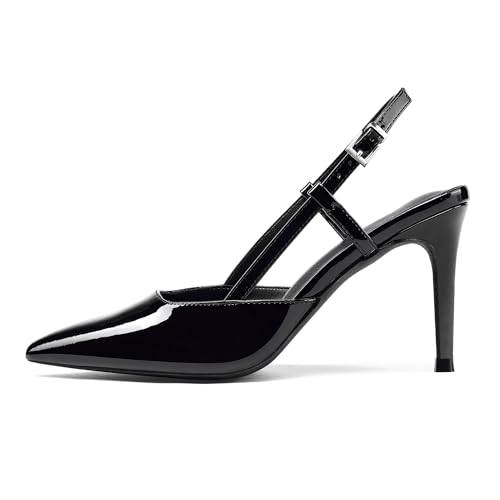 Elisabet Tang Women's Closed Toe Slingback Pointed Toe Stiletto Heel Pump Dress Shoes Buckle Strap Party Pumps Sexy2