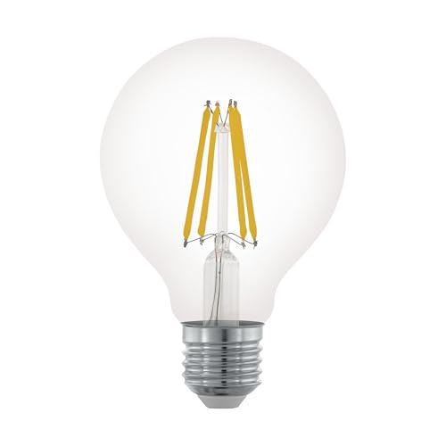 Eglo E27 LED dimmerabile, lampadina classica a globo, illuminazione retro, 7,5 Watt (equivalente a 60 Watt), 806 Lumen, luce bianco caldo, 2700k, lampadina Edison G80, Ø 8 cm