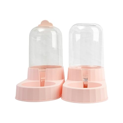 KiBcsLic Automatic Pet Feeder, Food Dispenser Feeding Station, Nonslip Bottom, Food Bowls Pet Bowl Cats Feeder Container for Dogs Cats Household, Pink
