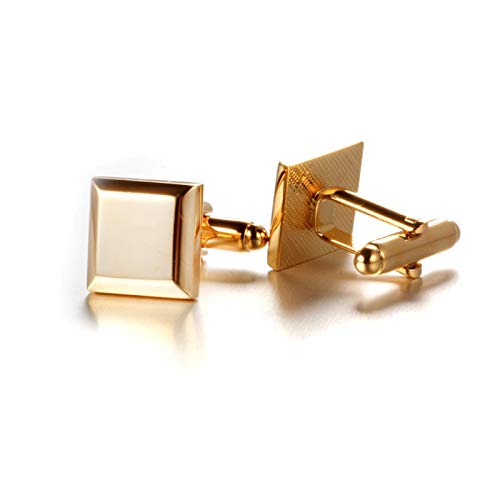 Mancuernillas cuadradas doradas para hombre KnBoB miniatura 3