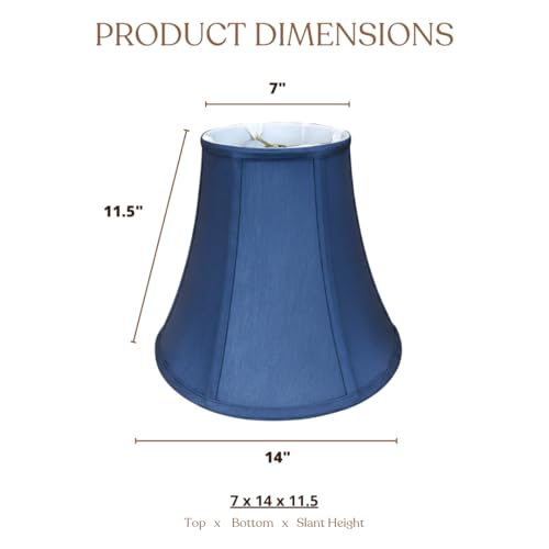 Image of Royal Designs, Inc. BSO-704-14NBLU True Bell Basic Lamp Shade, 7 x 14 x 11.5, Navy Blue