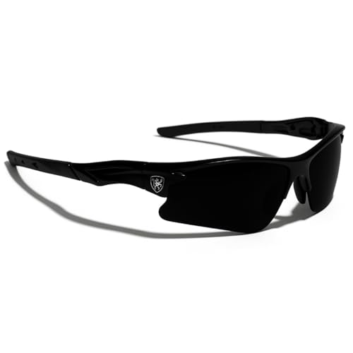 Image of IFLASH Non Polarized Mirrored Oversized Sports Sunglasses for Men Women, Outdoor Cricket Cycling Hiking Fishing Running Driving Baseball UV 400 Protection Anti Glare Goggles (BLACK - GREY)