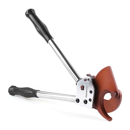 Image of Knoweasy Heavy-Duty Ratcheting Cable Cutters: Efficient J40 Wire Cutter for Large Copper, Aluminum, and Armored Cables up to 300 mm, Perfect for Electrical and Communication Cable Cutting