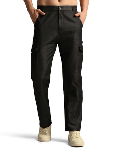 Image of TAGDO Men's Straight Fit Cotton Cargo Jeans Pant (2040)