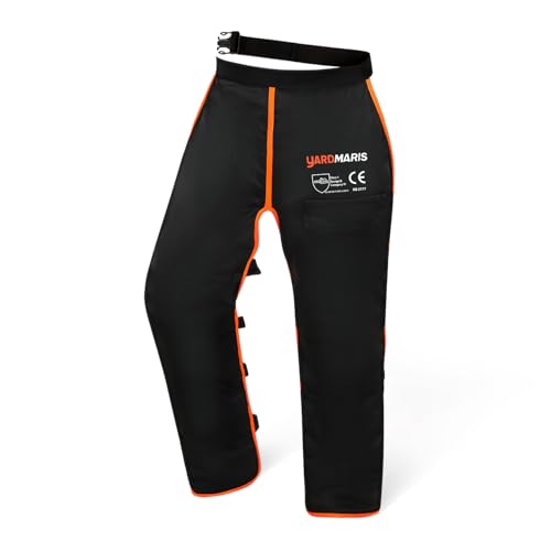YARDMARIS Legging de sécurité de type A pour tronçonneuse, chaps de protection contre les coupures, chaps réglables pour tronçonneuse, tablier de protection contre les coupures pour hommes/femmes