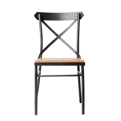 ADDECOR Sillas Comedor de Color Negro | Fabricada en Hierro y Madera Maciza | 85 x 40 x 46 cm | Modelo Nebraska | Ideal para Ambientes Tipo Loft | Silla Nórdica Cover