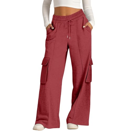 Pantalon de yoga pour femme large et long en coton extensible pour le sport