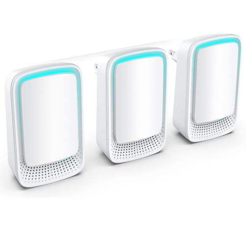 Uikdjgu Ionizadores de Aire para el Hogar (Paquete de 3), Generador de Iones Negativos, Ambientador Silencioso para Dormitorio, Oficina y Cocina, Minipurificador de Aire (UE)