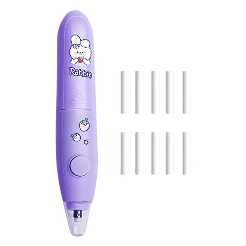 macto 電動消しゴム, 電動消しゴム 色鉛筆, 詰め替え用鉛筆消しゴム,電動消しゴムペン、5.63インチ電動鉛筆消しゴム、10リフィルクイック消去電動、電動描画消しゴムペン、描画美術学生のスケッチ、絵画用