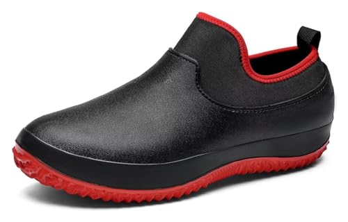 Men's Outdoor Warm Cotton Lining Loafers Waterproof Gardening Rain Boots Garden Shoes Outdoor Footwear For Camping Lawn Care And Yard Work Outdoor Loafers