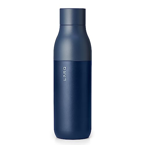 LARQ Bottle PureVis 25 oz - Self-Cleaning and Insulated Stainless Steel Water Bottle with UV Water Purifier and Award-winning Design | Reusable & Travel Friendly, Monaco Blue