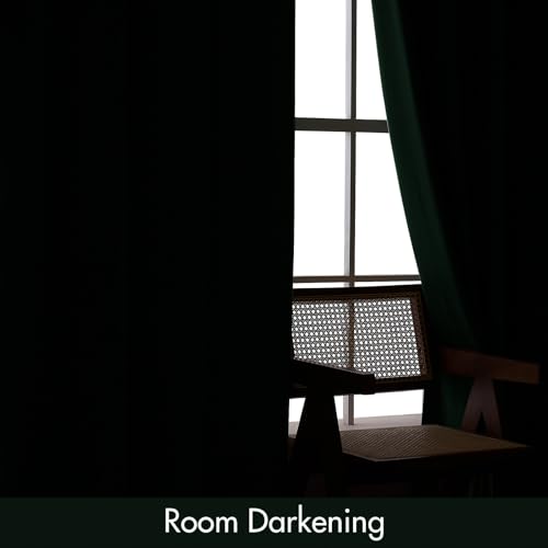 Image of MIULEE Emerald Green Blackout Velvet Curtains Drapes 96 Inch Long 52 inchx96 inch