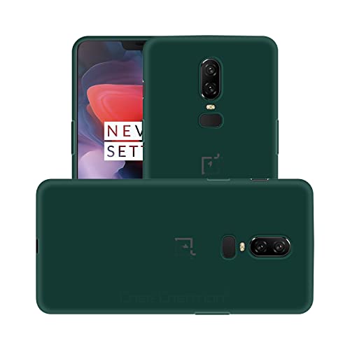 Image of Case Creation Liquid TPU Silicone Cover for Oneplus 6 Soft Case,Anti-Dirty Slim Case Frosted Matte Cute Candy TPU Raised Bezel (Splash of Color) Back Case Cover for Oneplus6 -Lake Green
