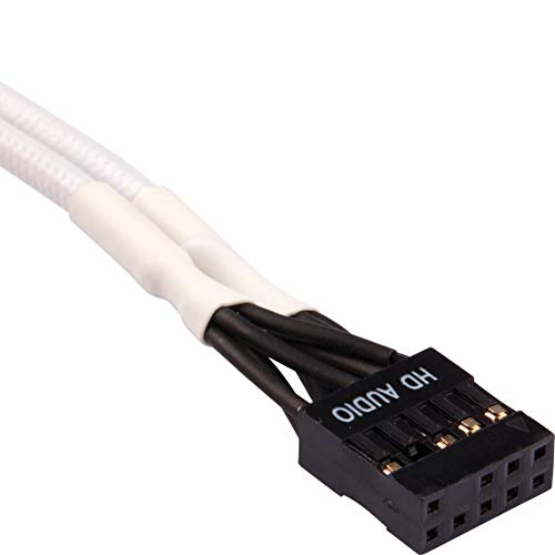 Cables blindados Corsair blanco de 30 cm para extensión de panel frontal 3