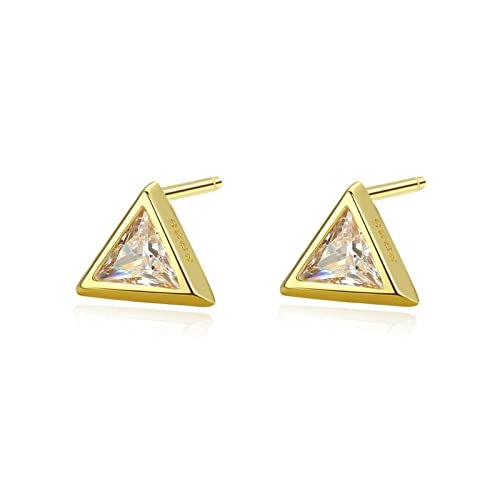 Boucles d'oreilles Triangle en Zircon pour un Style Quotidien Chic en Argent