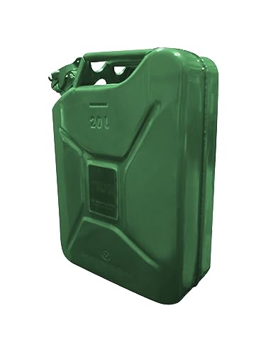 Image of AXL's Trunk UN and PESO certified Fuel Steel Jerry Can for Petrol /diesel /kerosene Storage (20 Litres) Green