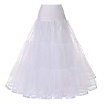 Verve Jelly Petticoat Women Underskirt Bridal Wedding Dress Gown Floor Length Wedding Petticoat Long Underskirt for Formal Dress White Small/Medium