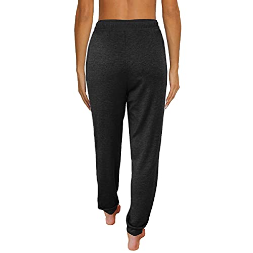 Automet Baggy Sweatpants For Women With Pockets-Lounge Womens Pajams Pants-Womens Cinch Bottoms Joggers For Yoga Workout Black #TOP2