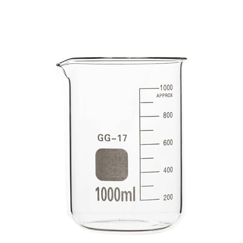 Windzerdong 2PCS 1000ml Glass Beaker for Chemistry Laboratory Clear Scale Lab Measuring Cup Borosilicate Glass Heat Resistant Thickened Glass Lab Beakers