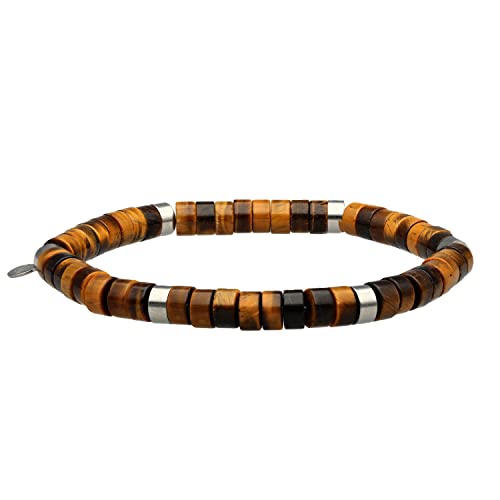 SIXTY STONES - 60 - Sixtystones - Pulsera de cuentas de chakra ojo de tigre Heishi - Dimensiones: Grande-20cm