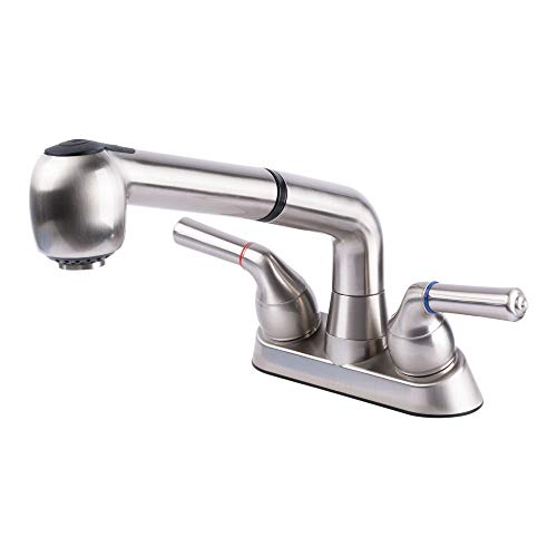 Universal Laundry Tub Faucet by VETTA, Double Handle Pull Out Spray