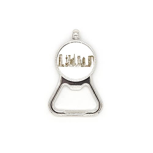 Shanghai China Landmark Sketch Metal Beer Bottle Cap Opener Duty Acciaio Inox
