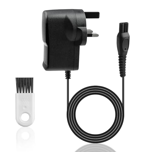 15V for Philips Shaver Charger Razor Power Cord HQ8505 Cable UK for 3000 5000 7000 9000 Beard Trimmer S3233 S3333 S1332 BT5502 BT9810 MG7790 MG7750, Electric Shaver Adapter Power Supply