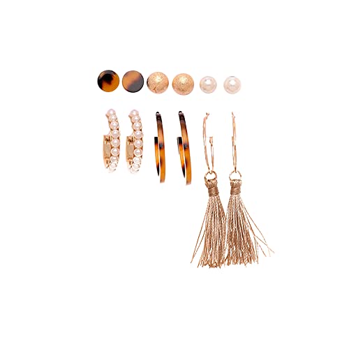 Image of ANNACREATIONS Stylish combo of pearl stud hoop earrings set for Women Girls