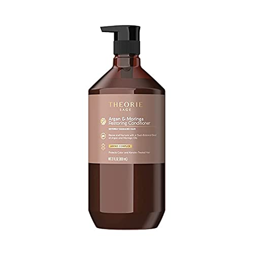 Theorie: Sage - Argan Moringa - Restoring Conditioner - Revive & Nurture - For Severely Damaged Hair - Protects Color & Keratin Treated Hair, 800ML