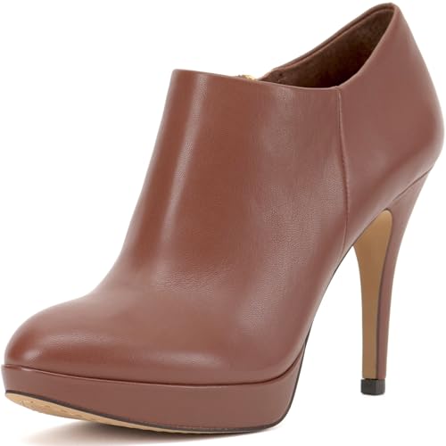Bottines Elvin de Vince Camuto, chaussures en cuir marron chocolat