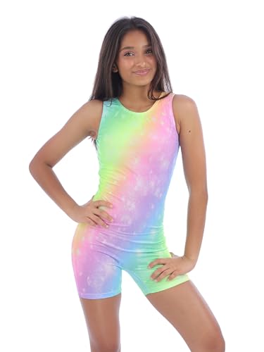 Image of IKAANYA Girls Unitard or Biketard for Gymnastics, Dance, Acrobatics or Swimming (Ages 3-15)