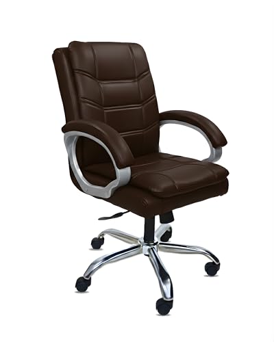 Image of activa Executive Revolving Office Chair | Ergonomic Computer Desk Chair with Cushioned Seat| Heavy Duty Steel Base, Adjustable Height & 360 Swivel Wheel| Study /Home /Offcie Visitor Chair (Star,Coffee)