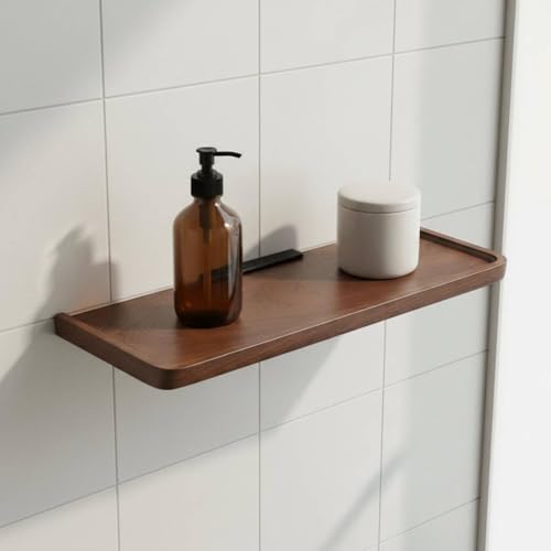 Étagère murale noyer style plateau rectangulaire premium