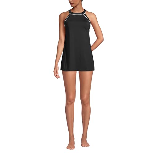 Lands' End Women's High Neck Swim Dress Swimsuit