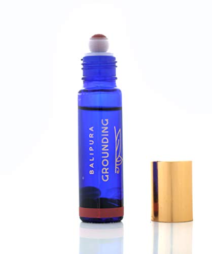 Balipura Olio Essenziale per L’aura - “Grounding” con diaspro Rosso e Cristalli Curativi di Quarzo Ialino Naturale - Oli Essenziali di Vaniglia e Chiodi di Garofano - Fatto a Mano a Bali - 8 Ml