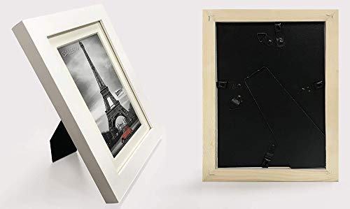 Studio 500, 6 Value Pack Of 8 By 10-Inch Real Solid Wood Photo Frames, Tempered Glass, With Acid Free Off-White Core Bevel Mat Board For 5X7 Pictures, Comes In 2 Colors (White) #TOP2