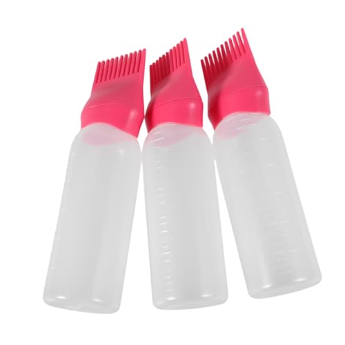 FOMIYES 3pcs Hair Applicator Bottle Root Comb for Salon Home Use Easy to Use Clean Ldpe Material