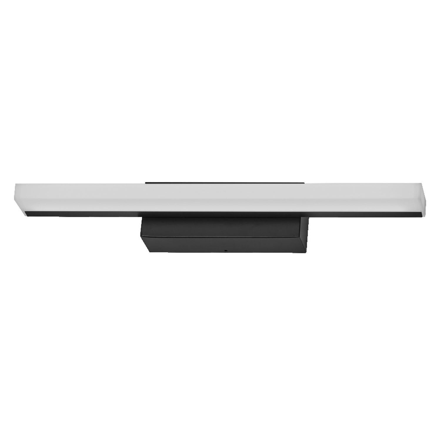 Licht-Erlebnisse LED Spiegelleuchte Aluminium Schwarz 3000-4000 K Touch dimmbar Click-CCT IP44 modern WC Flur Gästezimmer L:40 cm Wandlampe Badezimmer