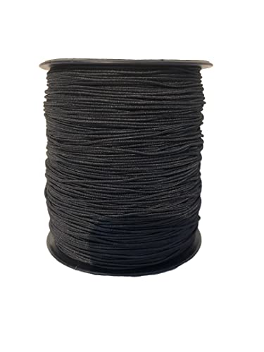 Cuerda elástica negra de 200 m, 1 mm, hilo elástico, para hacer joyas, pulseras, abalorios, 200 metros/rollo