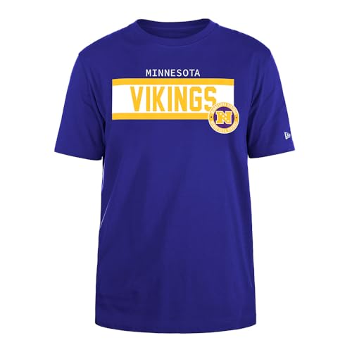 Minnesota Vikings New Era Cap NFL - Camiseta Regular de Tinta de Alta Densidad Serigrafiada Frontal gráfico Original del Equipo, Color Unisex Morado