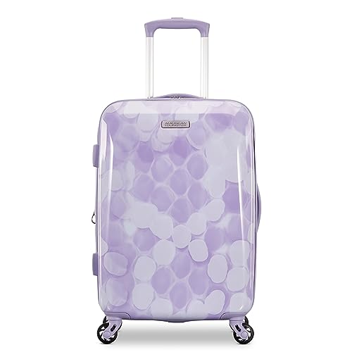 Image of American Tourister Moonlight Hardside Expandable Luggage with Spinner Wheels, Lavender Maze, Carry-On 21-Inch