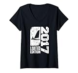 Mujer Dinghy-sailing barco vela Vintage 2017 cumpleaños Yachting Camiseta Cuello V