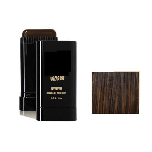 Hair Color Stick,Peine de Tinte Instantáneo 2en1 - Impermeable, Antisudor | Cubre Canas Rápido Unisex (Marrón oscuro)
