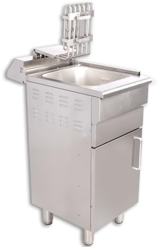 Beeketal 'BSF-160P' Profi Gastro Stand Fritteuse mit Unterschrank (16 L Volumen für max. 11 L Öl) Edelstahl Friteuse mit Fettablaufhahn im Schrank, 5000 Watt, 400V-50Hz Starkstrom Anschluss – Bild 8