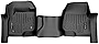 MAXLINER Floor Mats 1st Row Liner One Piece Black Compatible with Bench Seat 2017-2022 F-250/F-350/F-450 Super Duty Crew Cab / SuperCab
