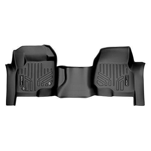 MAXLINER Floor Mats 1st Row Liner One Piece Black Compatible with Bench Seat 2017-2022 F-250/F-350/F-450 Super Duty Crew Cab / SuperCab