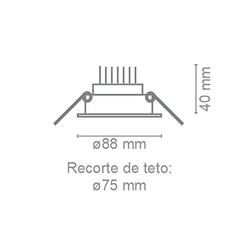 Spot Slim LED Emb Red PBT e PC Bivolt 6W 6.500K - Branco